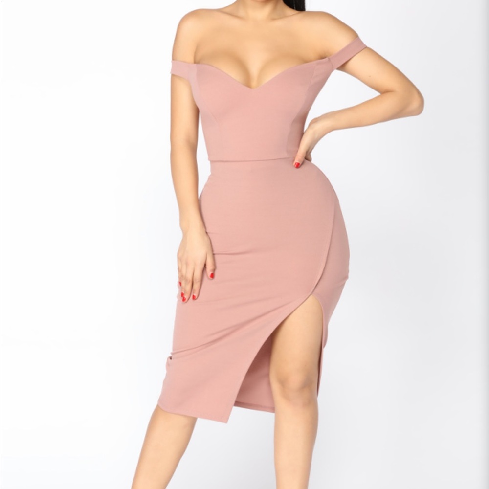 Mauve Off The Shoulder Dress